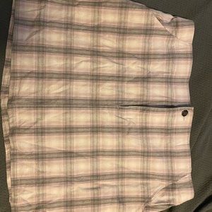 High rise plaid skirt